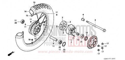 REAR WHEEL CA125S de 1995